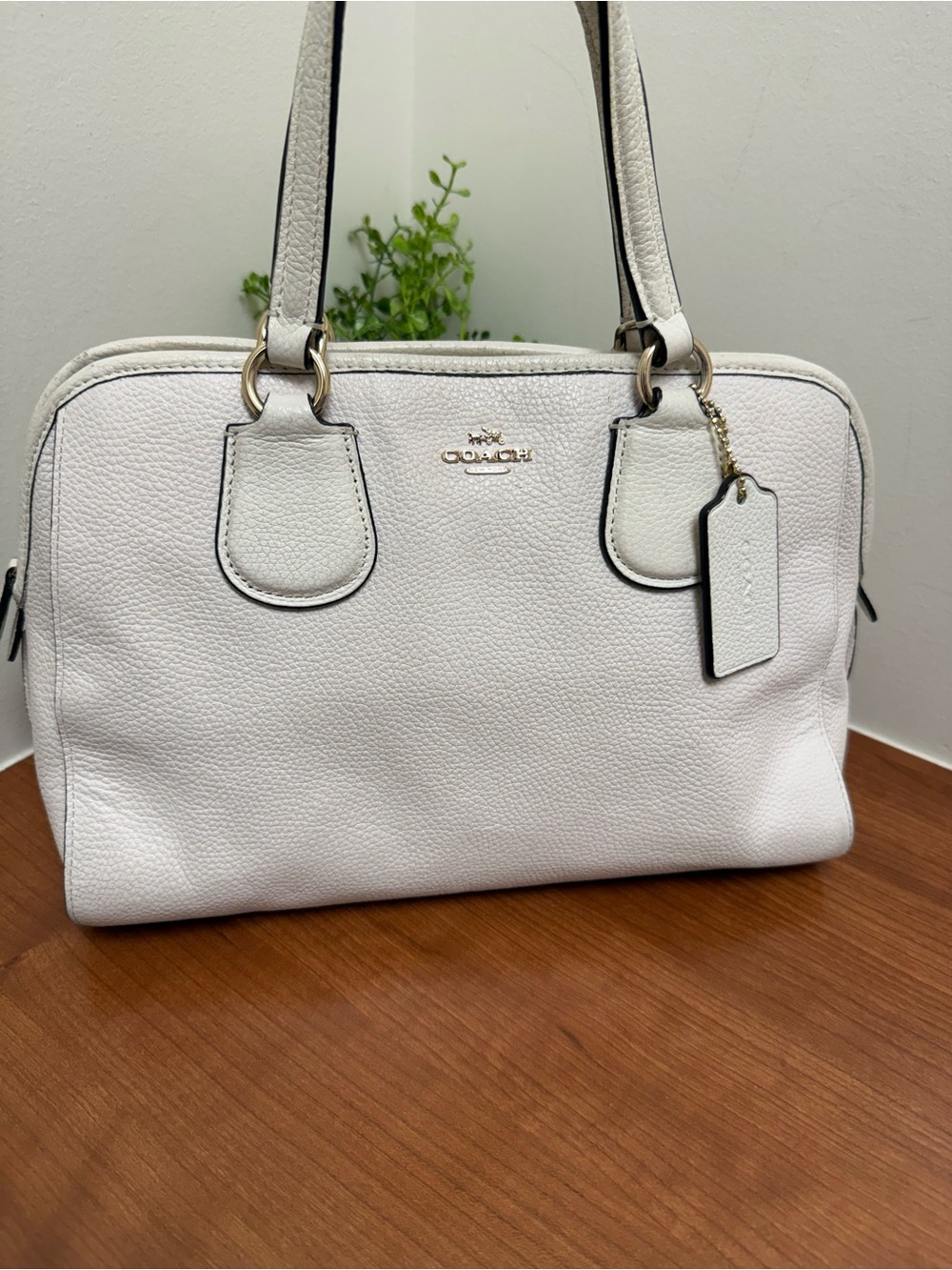 Coach Nolita Pebbled Leather Satchel in Off-White/Cream - Picture 3 of 11